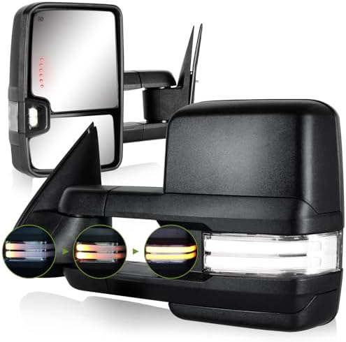 Heated Power Tow Mirrors With LED Switchback For 2003-2007 Chevy Silverado GMC Sierra