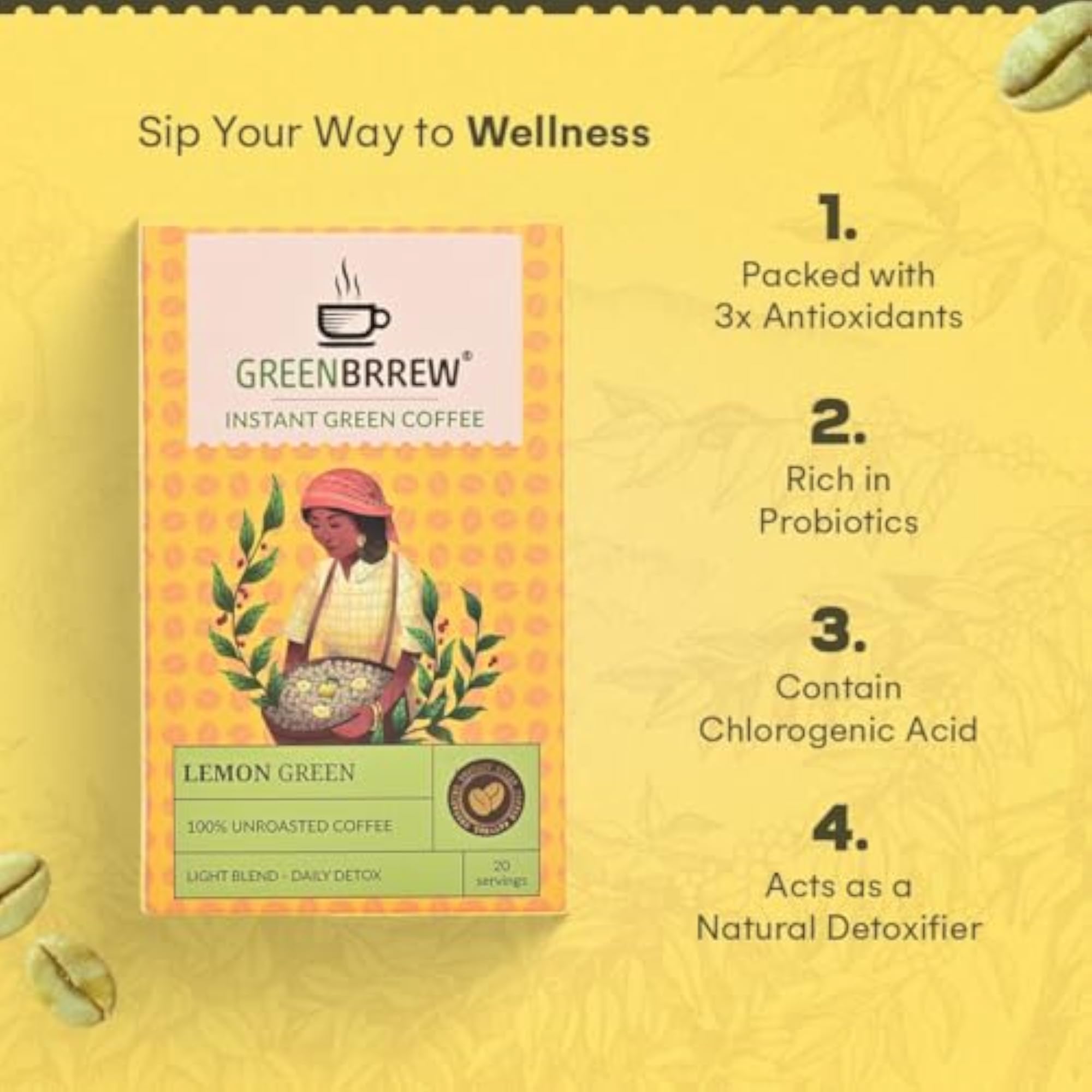 Lemon Green Coffee Detox Blend, 20 Servings