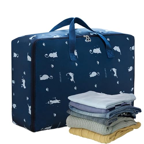 Bolsas de almacenamiento de ropa de cama con cremallera, organizador de almohadas, organizador de dormitorio, de almacenamiento plegable que ahorra espacio con cremallera para ropa, manta