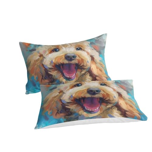 Housse de couette Caniche 3D microfibre 220x240cm lit adolescent - 3
