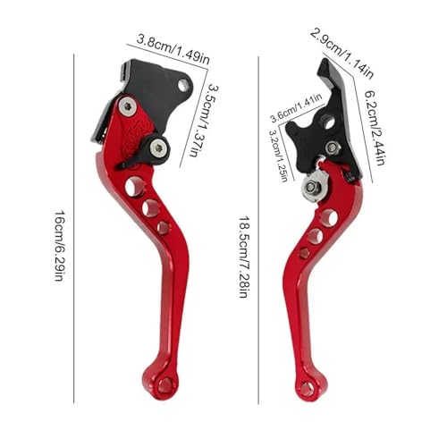 Levier d'embrayage moto et frein réglable en kit de 2 pièces - 7