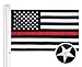Thin Red Line Flag 3x5 Ft with Embroidered Stars, Sewn Stripes and Long Lasting Nylon, American Flag Black and White Honoring Firefighters and EMTs, US Flag Decor of Firefighter Flag