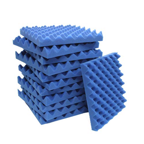 12 Pack Blue Eggcrate Acoustic Foam Sound Proof Foam Panels Noise Dampening Foam Studio Music Equipment 1.5" x 12" x 12"