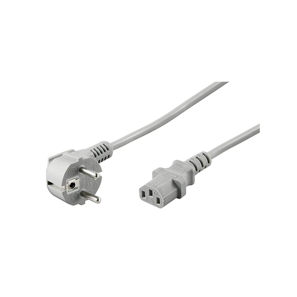Goobay 50076 kabel do urządzeń zimnych 2 m / 90 stopni C13 gniazdo urządzenia zimnego i wtyczka ze stykiem ochronnym/uniwersalny monitor PC kabel zasilający C13 wtyczka kątowa kabel zasilający /