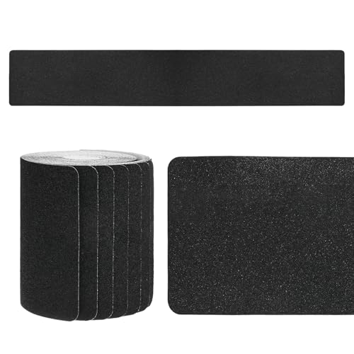 Image of M METERXITY 15-Pack Anti Slip Traction Tape 30 inch x 6 inch Best Grip Tape Grit Outdoor Non-Skid Tape High Traction Friction Abrasive Adhesive for Indoor /Outdoor Stairs Step [Black]