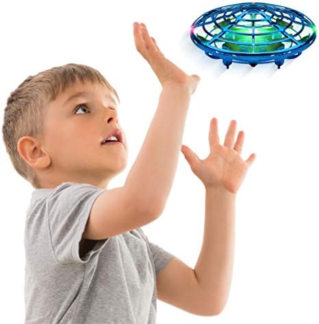 Force1 Hand Operated Drones For Kids Or Adults - Scoot Hands Free Mini Drone Helicopter, Easy Indoor Small Orb Flying Ball Drone Toys For Boys Or Girls (Blue)