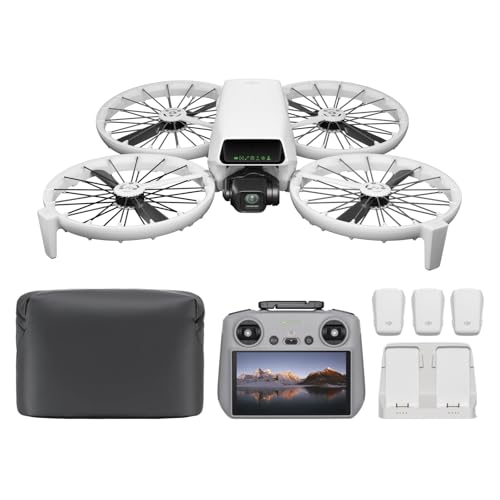 DJI Flip Combo Fly More (RC2 con schermo), drone con fotocamera UHD 4K per adulti, decollo dalla mano, ritorno automatico, volo intelligente, 3 batterie per un'autonomia di volo di 93 minuti