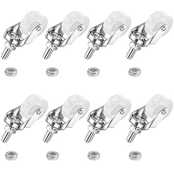8 PCS Black Casters For Furniture,30mm(1.25 Inch) Small-size Castor