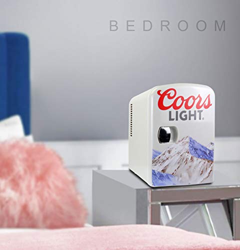 Coors Light Cl04 4L Portable Mini Fridge With 12V Dc And 110V Ac Cords, 6 Can Personal Cooler For Beer, Snacks, Lunch, Drinks, Desk Accessory For Home, Office, Bar, Dorm, Travel, Grey, Standard, Gray #TOP7