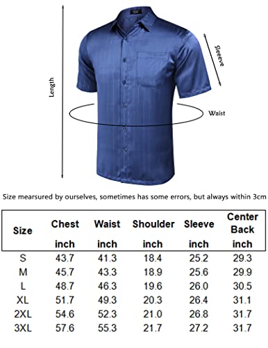 Coofandy Silk Shirts For Men Short Sleeve Stylish Short Sleeve Shirts Men Relaxed Fit Going Out Shirt Substantial Gold Stamping Shirts #TOP4