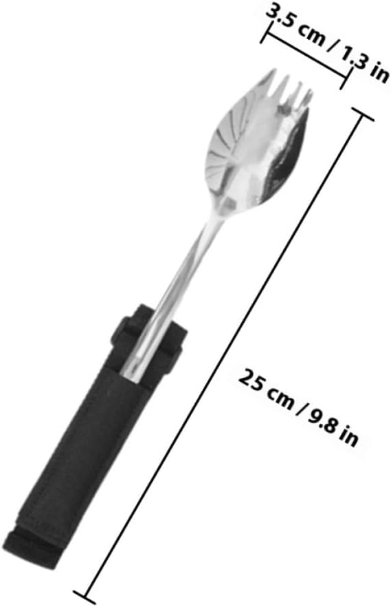 Mikinona Tremble Proof Spork with Anti-Skid Cuff, Portable Adaptive Utensil for Disabled and Elderly Adults, Spoon and Fork Combo for Assisted Eating and Daily Living Aids