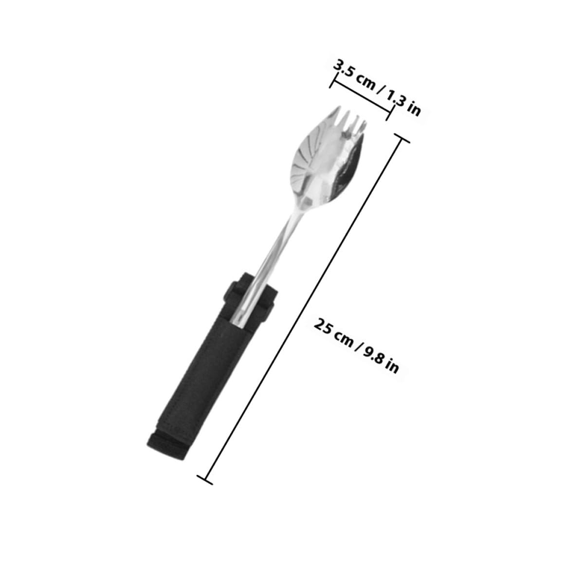 Artibetter Posate Adattive per Anziani Tremori Mano, Spork Anti-scivolo in Acciaio Inossidabile e Nylon, Utensili Ergonomici Facili da Impugnare per Pasti Autonomi