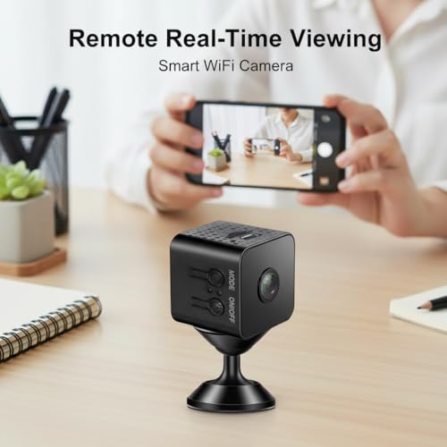 Image of ULar Mini Camera 1080P Cube Surveillance Camera for Indoor Security Pet,Remote App Control,120 Angle and Night Vision, Motion Detection Alerts Picture Taking Cam (No Audio) 1PC