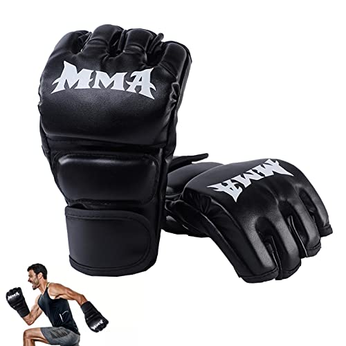 VENTDOUCE Guantes de entrenamiento de boxeo | Guantes de agarre – Guantes de kickboxing de medio dedo, aptos para entrenamiento de taekwondo, entrenamiento ligero