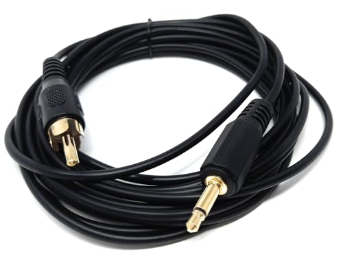 DRUT 3m 3.5mm Mono Jack Plug To RCA Phono Single Plug Lead Cable 10ft Black Gold - Image 4