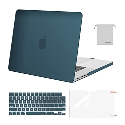 Image of MOSISO Compatible with MacBook Pro 16 inch Case 2025 2024 2023 2022 2021 M4 M3 M2 M1 A3403 A3186 A2991 A2780 A2485 Pro Max, Plastic Hard Shell&Keyboard Cover&Screen Film&Storage Bag, Deep Teal