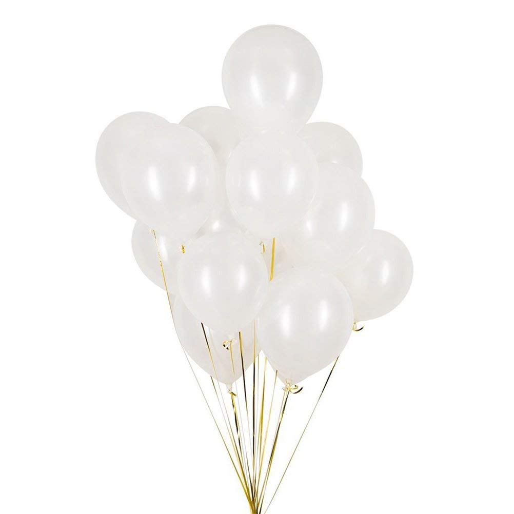 Balloonistics 10 Inch HD Metallic Shiny Balloons for Birthday Decoration, Decoration for Weddings, Engagement, Baby Shower, 1st Birthday, Anniversary, Birthday Party (Pack of 50) (White) - Image 5 thumbnail