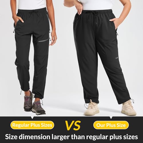 baleaf Plus Size Pants for Women Hiking Cargo Water Resistant UPF 50+ Cargo Joggers Zipper Pockets3