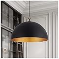 Vintage Pendant Light,Industrial pendant light,chandelier17.72 "Industrial Dome Pendant Light black and gold finish lighting fixture line length 78.74" Kitchen island, bedroom, hallway,farmhouse