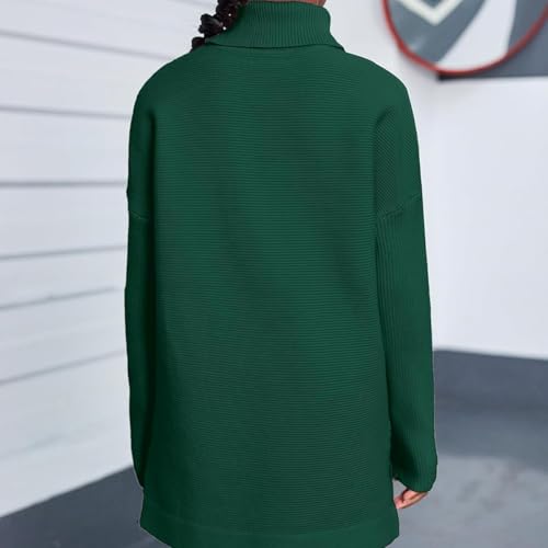 Girls' Autumn and Winter high Neck Sweater, Soft and Comfortable, Loose Knit top4