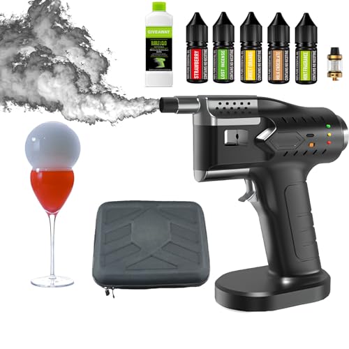 Ddasam Infusor de Humo de cóctel Pistola de Burbujas ahumada de Mano Herramienta generadora de Humo Cocina Portátil Fumador Generador De Humo Frío para Bebidas De Cóctel, Verduras, Pizza