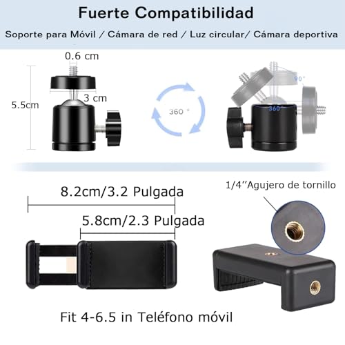 Brazo Articulado de Soporte para teléfono Movil Celular,Rotación de 360°, Flexible, para fotografía Plana, Grabar vídeos o transmisión en Vivo - Imagen 4
