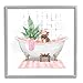 Stupell Industries Adorable French Bulldog in Pink Bubble Bath, Designed by Ziwei Li Gray Framed Wall Art, 17 x 17