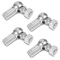 yotutun 4 Stück L-Form Kugelgelenk, Stangenendlager M8 x 1.25mm Gewindestangenkopflager Recht-Hand Innengewinde Gelenkkopf Kugellager mit Bolzen Winkelgestänge-Kugelgelenk-Set für Gleitstangenenden