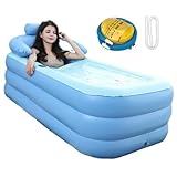 Bañera Portátil para Ducha, Bañera De Hidromasaje Inflable - Piscina Hinchable Plegable,Bañera Plegable, 63X33X25 Pulgadas, Bañera De Inmersión De Agua para Adultos, Niños, Familia