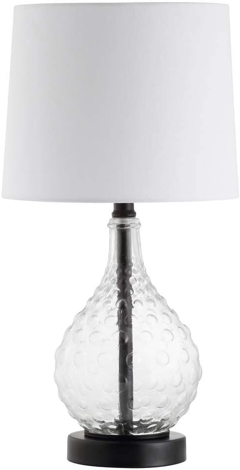 SAFAVIEH Lighting Collection Targari Black/ Clear Crystal 19-inch Bedroom Living Room Home Office Desk Nightstand Table Lamp (LED Bulb Included)