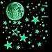543 pz realistici adesivi 3D che si illuminano al buio, adesivi da soffitto luminosi fluorescenti a pois stelle e luna spaziali adesivi da parete per camera dei bambini cameretta della casa