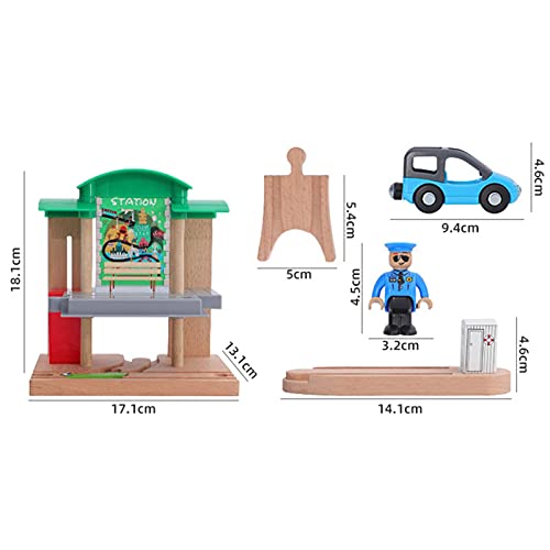 Holzeisenbahn, Gleiswechselstation, Spielzeugeisenbahn-Set, Kinder-Holzeisenbahn-Spielzeugzubehör, Kinder – Bild 7