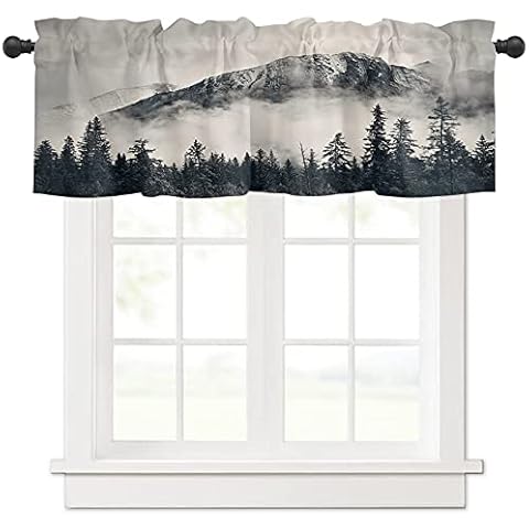 Roses Garden Nature Mountains Window Valance Curtain Cover