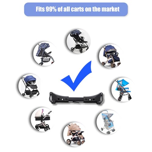 Universal-Kinderwagen-Kupplung – Verwandelt 2 Einzelkinderwagen in Doppelwagen | Längenverstellbar (20-26cm) | Kompatibel mit 99% Aller Marken | Leichtes Alu-Kunststoff-Design | Schnellmontage