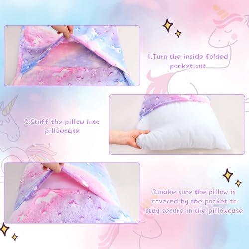 Image of Cloele Body Pillow Cover,Purple Unicorns,Glow in Dark,21x54 in | Long Pillow Cases,Full Length Pillow Case,Ultra Soft, Body Pillowcase for Kids Girls, Decorative,Only Cover