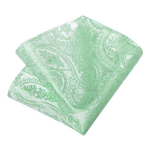 Image of DiBanGu Mens Paisley Tie Sets Silk Jacquard Woven Floral Necktie and Pocket Square Cufflinks Wedding Business Party