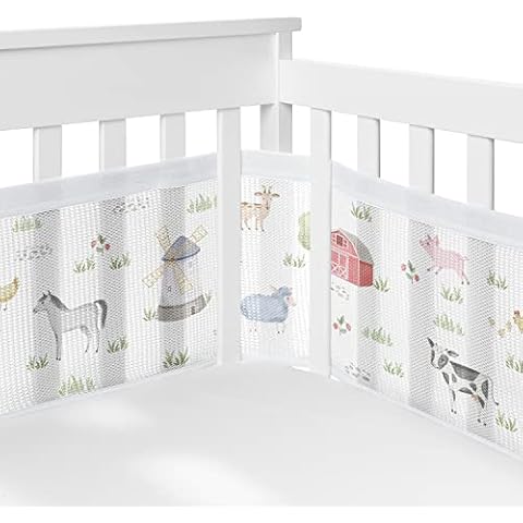 Sweet Jojo Designs Farm Animals Mesh Crib Liner Cover