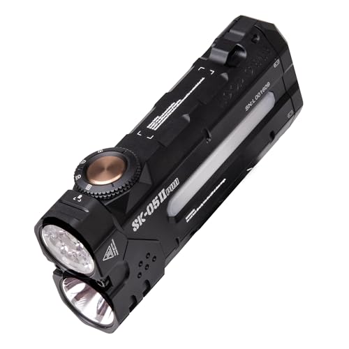 Image of LOOP GEAR SK05 Pro 2 High Lumens EDC Flashlight with 5000LM & 410M | Rechargeable Flat Flashlight with 8000mAh Battery,Powerful LED Light with Magnetic & Clip,Strobe /SOS for Camping Survival