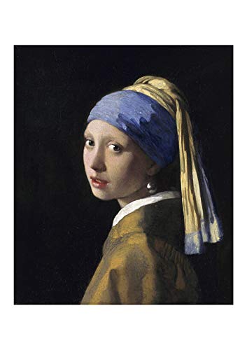 Boucles d'oreilles de Vermeer tableau mat taille M encadré pour salon chic