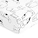Wake In Cloud - Cats Bed Sheets, 100% Cotton, 4-Piece Sheet Set, Cute Cat Kitty Kitten Animal Drawing Pattern Printed Bedding, Deep Pocket, White Black, King Size