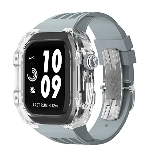 Bracelet De Luxe Cas Mod Apple Watch Ultra Boîtier Transparent