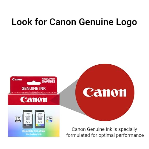 canon pg-275  cl-276 genuine ink value pack 2 cartridges compatible with ts35203522472237203722 tr4720
