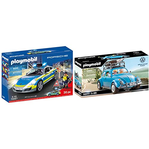 PLAYMOBIL City Action 70067 Porsche 911 Carrera 4S Polizei, ab 4 Jahren & 70177 Volkswagen Käfer, ab 5 Jahren