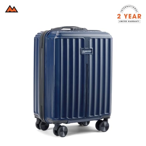 Image of MOVE-MEANT ROAMIFY Small Cabin Suitcase 55 CM 8 Wheels Number Lock Poly Carbonate Navy Blue Trolley Bag for Men & Women | 360 Degree Wheeling System Luggage | Trolley Bags for Travel
