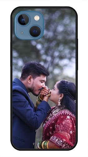 Image of NDCOM for Customised iPhone 13 Back Cover Durable and Sleek iPhone 13 Cover - i Phone 13 Cover Maximum Protection DIY Personalised Photo Design | Customized Gift Custom Text Name Printed Metal Case