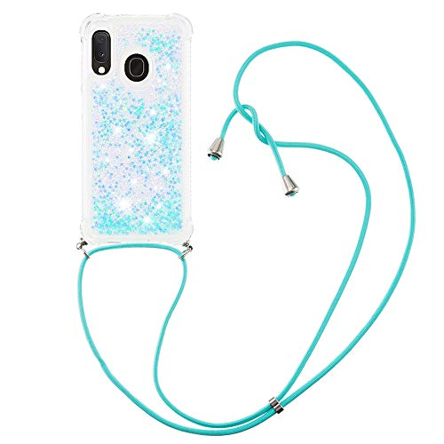 MRSTER Lanyard Housse pour Samsung A20e Coque, Bling Liquide Paillette Silicone Antichoc Kawaii Etui Housse avec Cordage Lanyard Case pour Samsung Galaxy A20e....