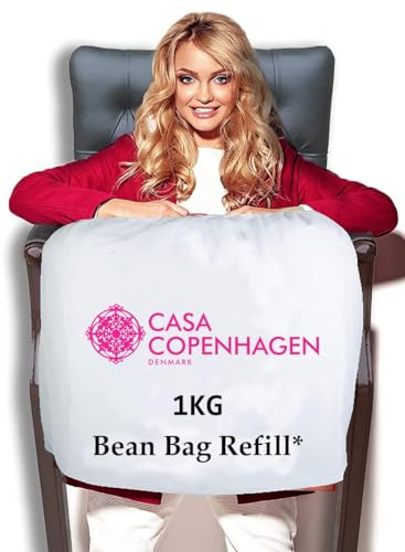 Image of Casa Copenhagen Premium Virgin Grade Thermocol Balls Refill for Pillows, Sofa, Bean Bags, Soft Toys & Beans for Bean Bag Refill 1 Kg (White)