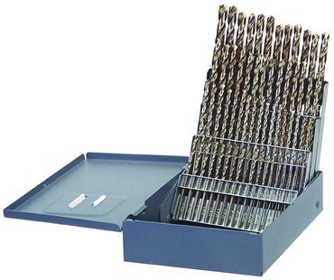 Kodiak Cutting Tools KCT120316 USA Made Jobber Length Drill Set, Point Style, High Speed Steel, Bright Finish, 118 Degree, #1-#60 Size Range