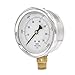 PIC Gauge 201L-402M 4" Dial, 0/1000 psi Range, 1/2" Male NPT Connection Size, Bottom Mount Glycerine Filled Pressure Gauge with a Stainless Steel Case, Brass Internals, Stainless Steel Bezel, and Polycarbonate Lens