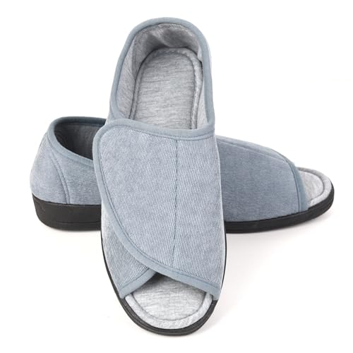 Open Toe Woman Diabetic Slippers, Memory Foam, Adjustable Closure, Orthopedic Walking Slippers for Indoor and Outdoor Use, Comfortable for Arthritis Swollen Feet Edema4